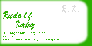 rudolf kapy business card